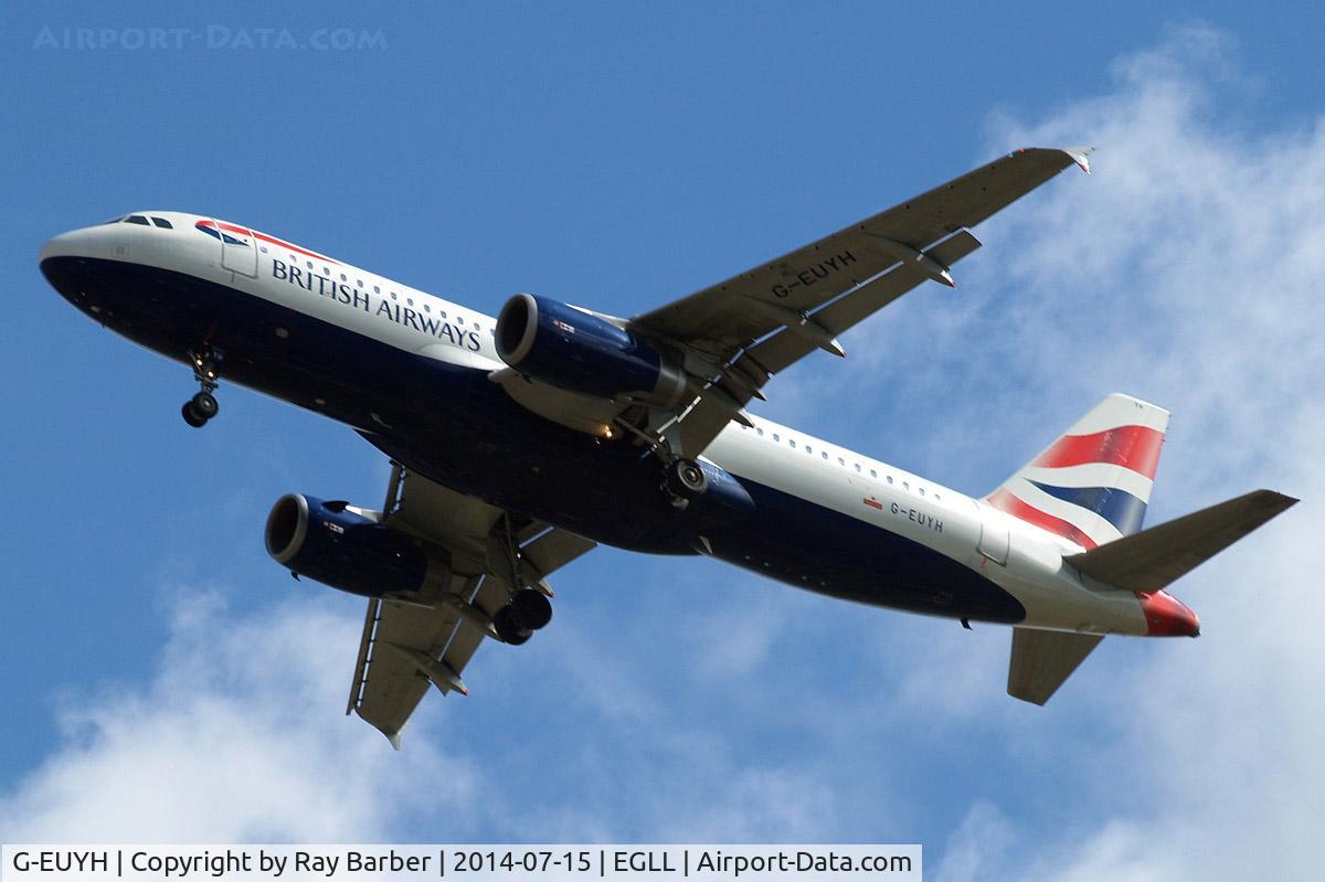 G-EUYH, 2010 Airbus A320-232 C/N 4265, Airbus A320-232 [4265] (British Airways) Home~G 15/07/2014. On approach 27R.