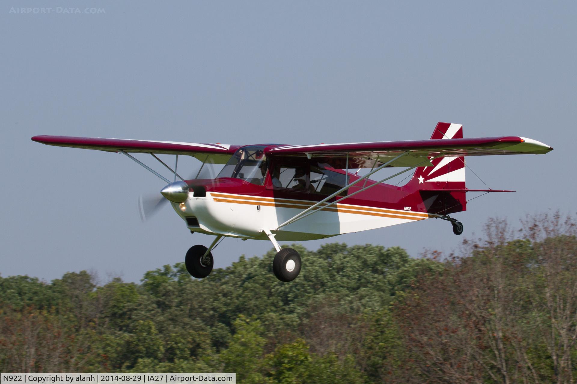 N922, 1977 Bellanca 7GCBC C/N 965-77, Landing at Antique Airfield, Blakesburg