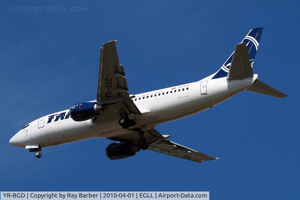 YR-BGD, 1994 Boeing 737-38J C/N 27182/2663, Boeing 737-38J [27182] (TAROM) Home~G 01/04/2010. On approach 27R.