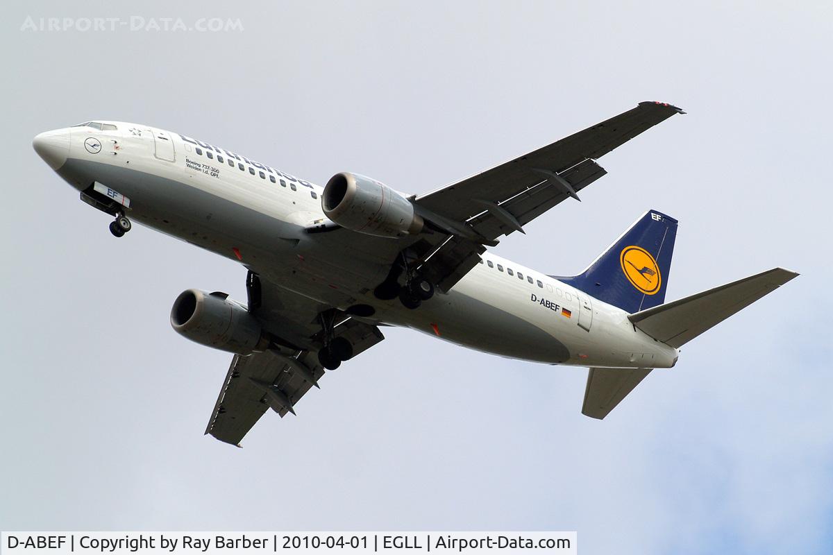 D-ABEF, 1991 Boeing 737-330 C/N 25217, Boeing 737-330 [25217] (Lufthansa) Home~G 01/04/2010. On approach 27R.