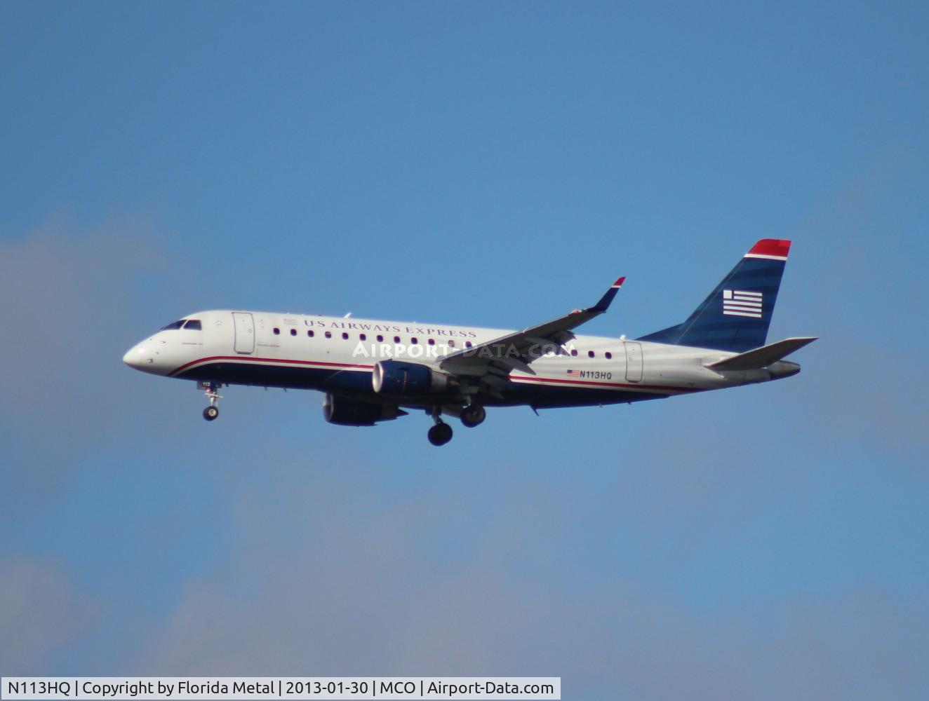 N113HQ, 2007 Embraer 175LR (ERJ-170-200LR) C/N 17000177, US Airways E175