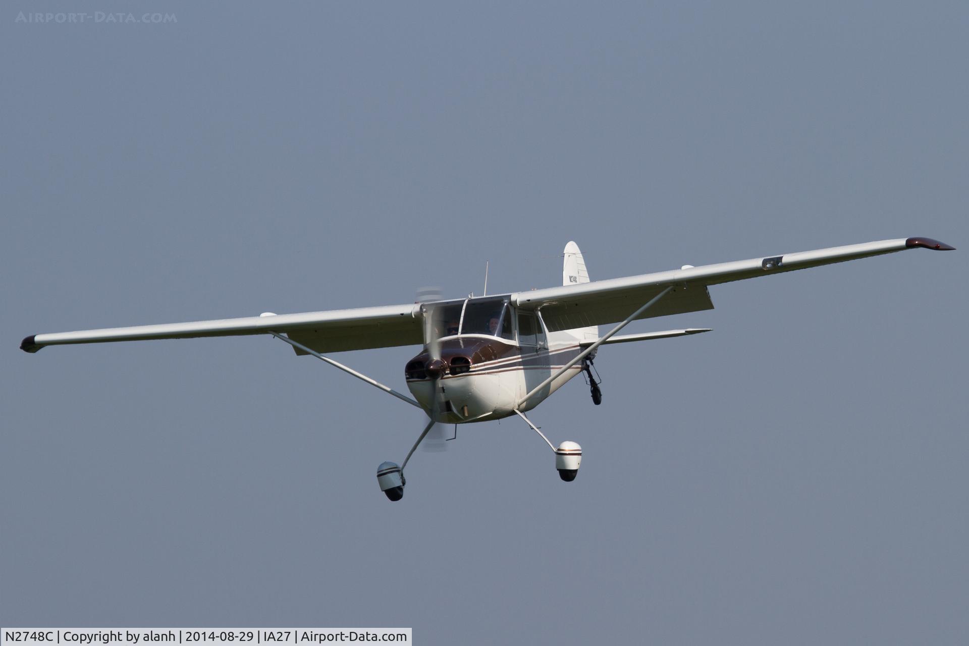 N2748C, 1954 Cessna 170B C/N 26292, Landing at Antique Airfield, Blakesburg