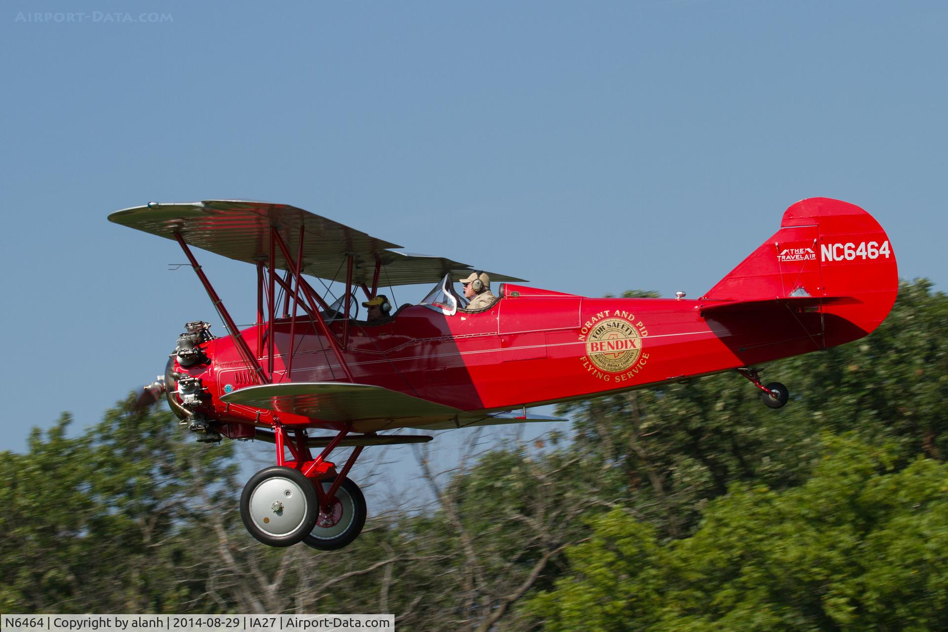 N6464, 1928 Curtiss-Wright Travel Air 4000 C/N 785, Landing at Antique Airfield, Blakesburg
