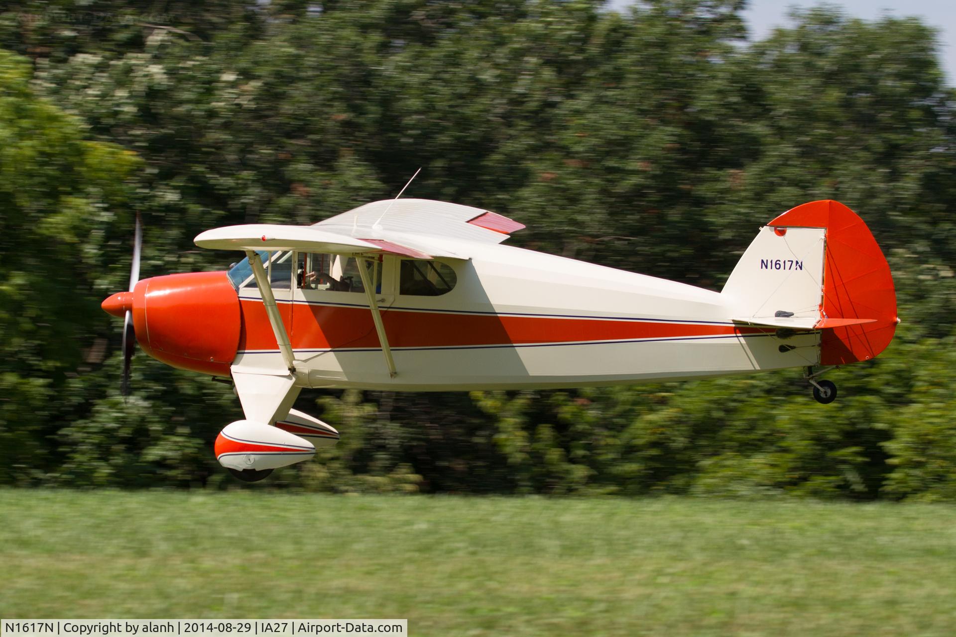 N1617N, 1947 Funk B85C C/N 403, Landing at Antique Airfield, Blakesburg