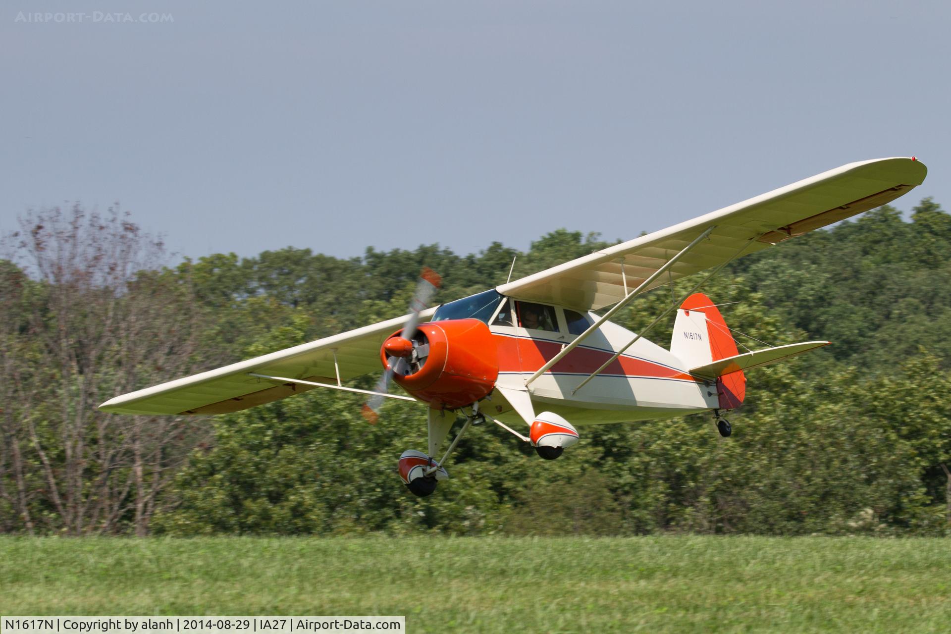 N1617N, 1947 Funk B85C C/N 403, Landing at Antique Airfield, Blakesburg