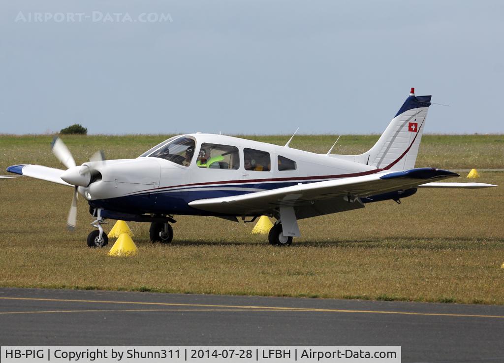 HB-PIG, 1978 Piper PA-28R-201 Cherokee Arrow III C/N 28R-7837261, Parked in the grass...