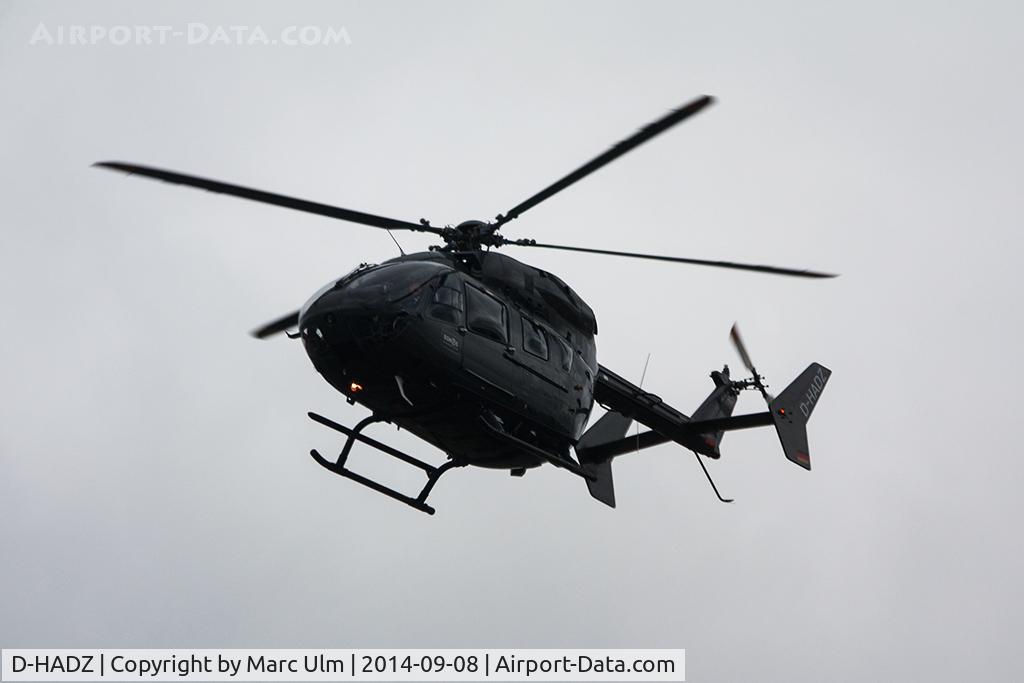 D-HADZ, Eurocopter-Kawasaki EC-145 (BK-117C-2) C/N 9003, The black one is coming in.