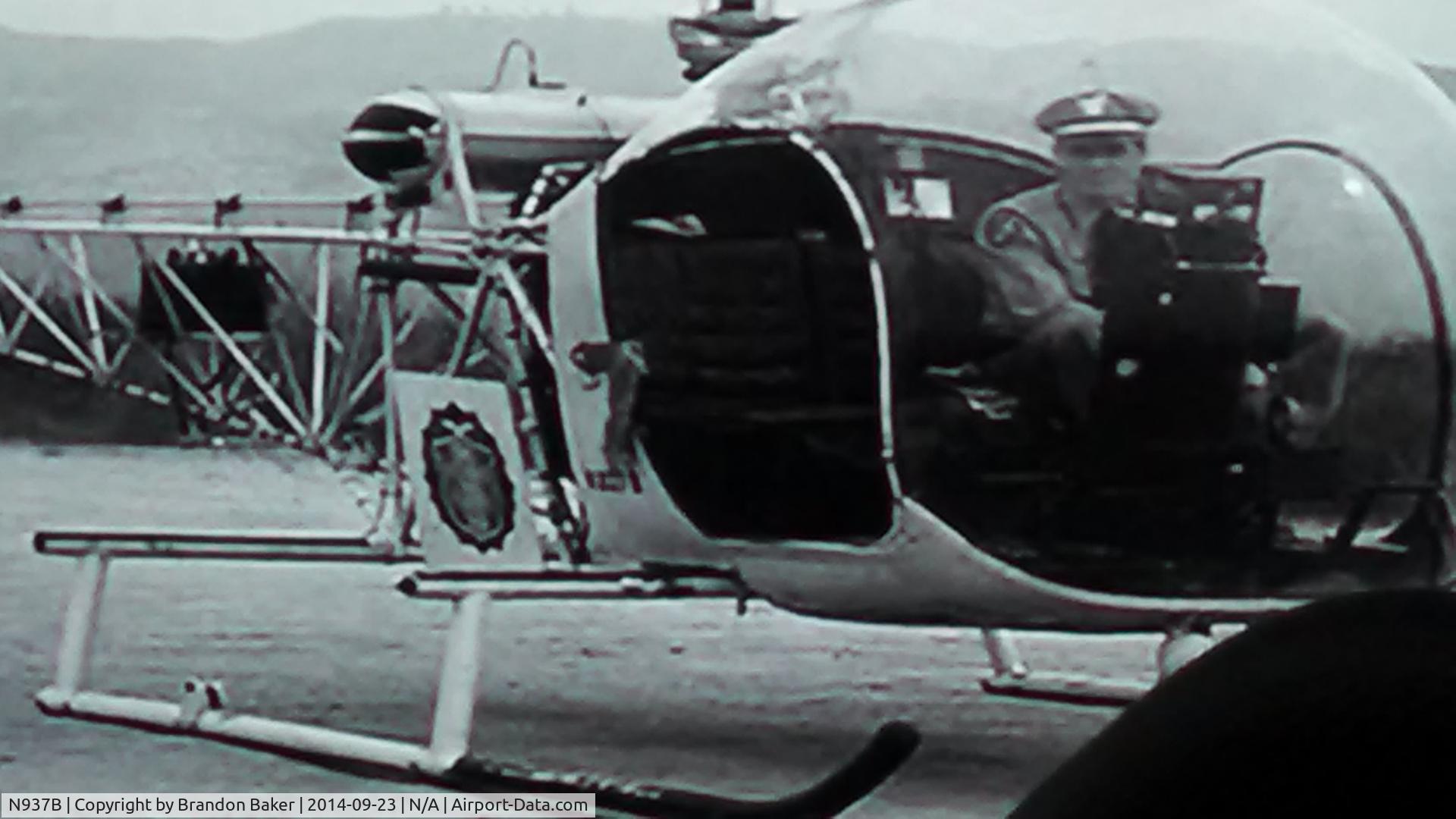 N937B, 1953 Bell 47D-1 C/N 663, This is the 1953 bell47d1 n937b this pic was taken while the aircraft was being used on the highway patrol show