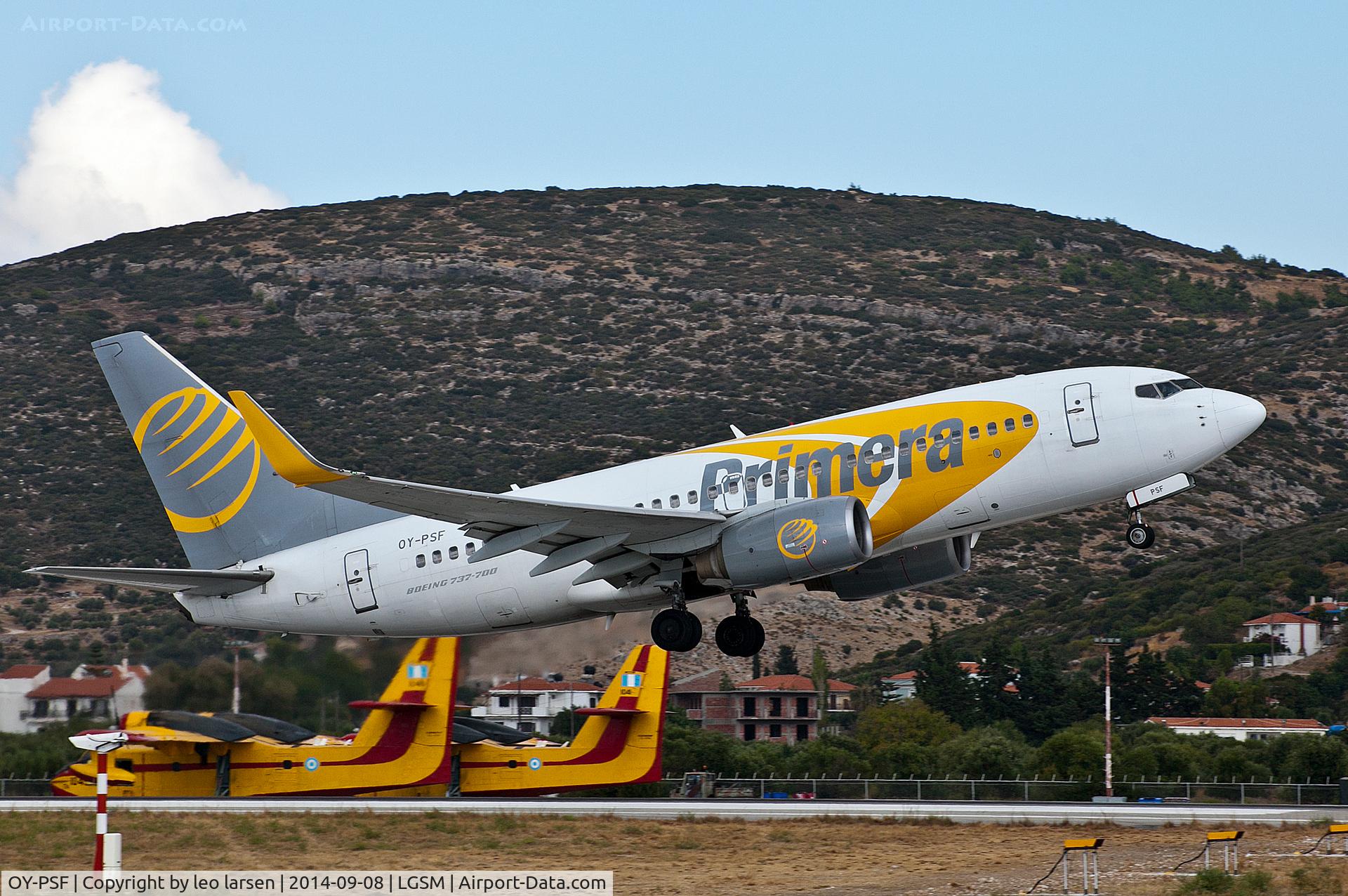 OY-PSF, 1998 Boeing 737-7Q8 C/N 28210, Samos 8.9.14