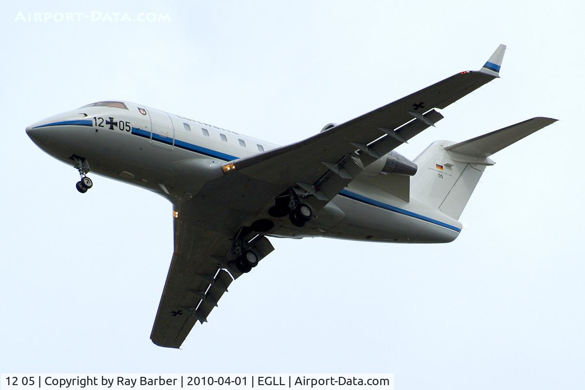 12 05, 1986 Canadair Challenger 601 (CL-600-2A12) C/N 3053, Canadair CL.601 Challenger [3053] (German Air Force) Home~ 01/04/2010. On approach 27R.