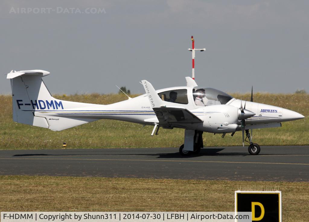 F-HDMM, 2006 Diamond DA-42 Twin Star C/N 42-175, Taxiing to the General Aviation area...