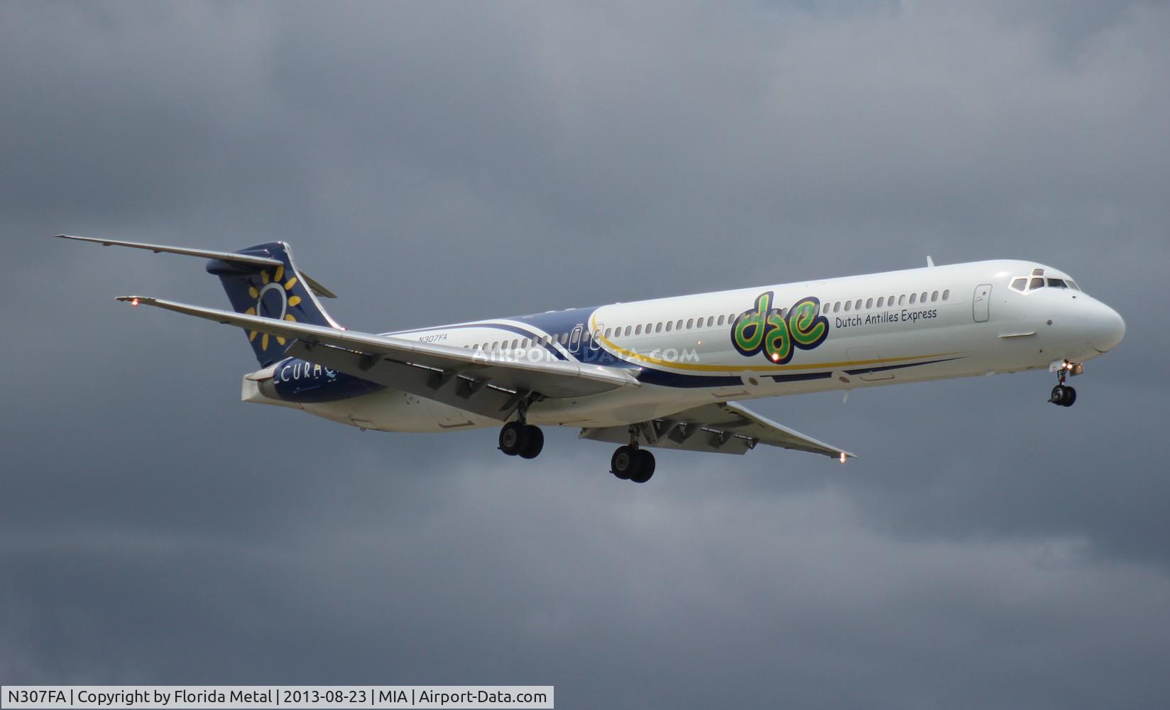 N307FA, 1992 McDonnell Douglas MD-83 (DC-9-83) C/N 53199, Dutch Antilles Express MD-83