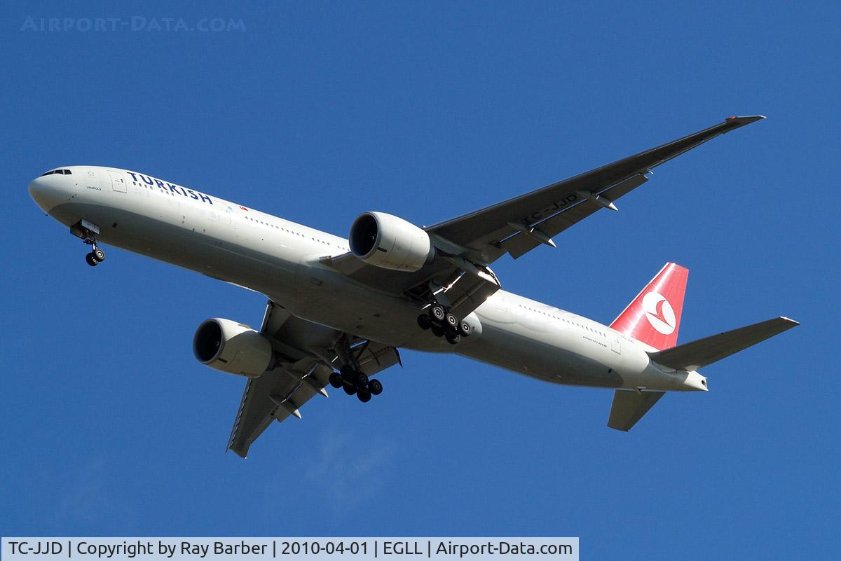 TC-JJD, 2007 Boeing 777-35R/ER C/N 35159, Boeing 777-35RER [35159] (THY Turkish Airlines) Home~G 01/04/2010. On approach 27R.