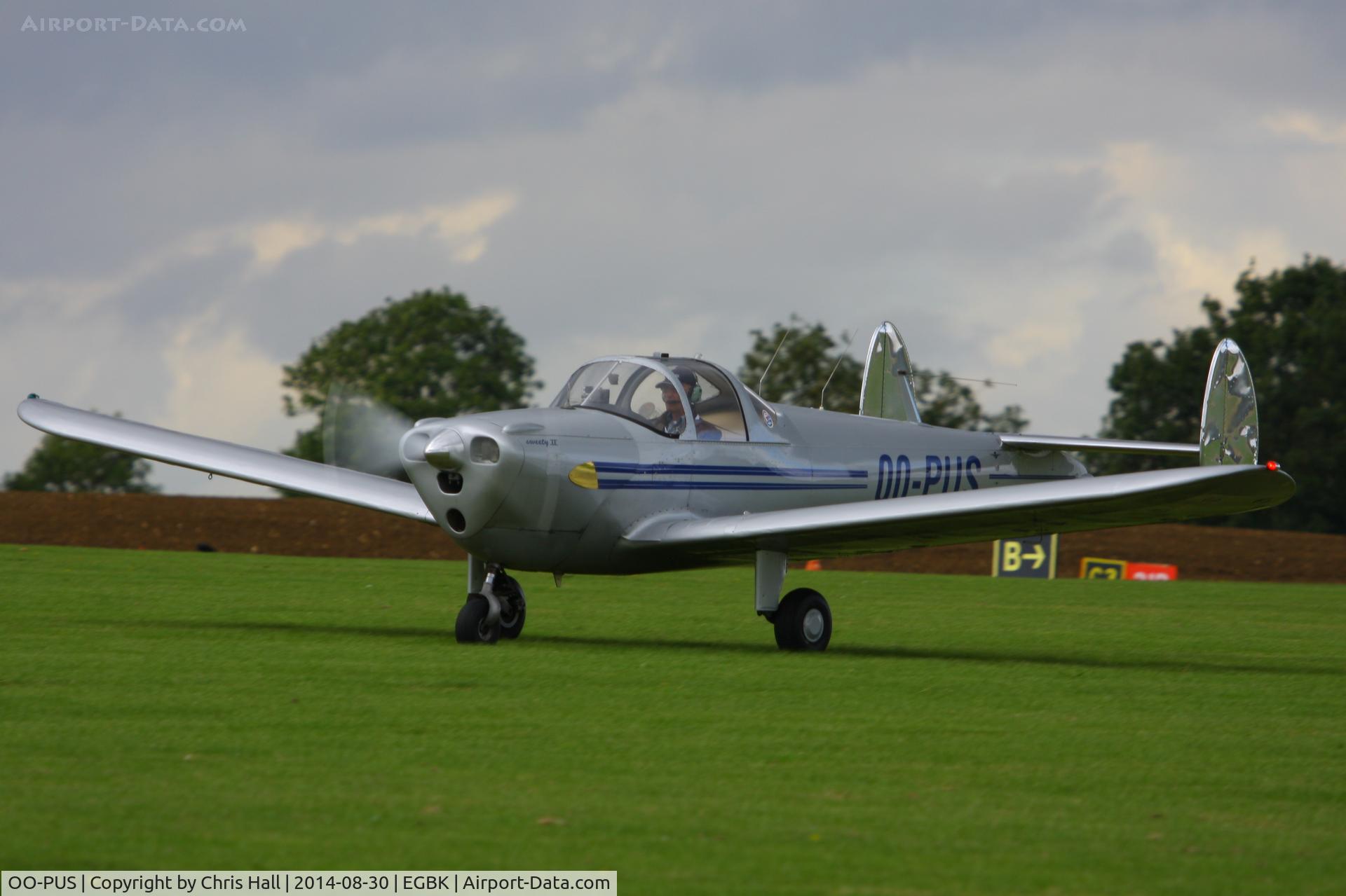 OO-PUS, 1947 Erco 415D Ercoupe C/N 4577, at the LAA Rally 2014, Sywell