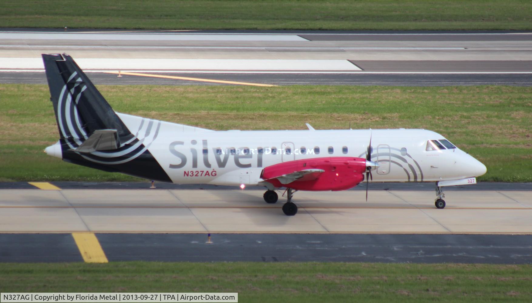 N327AG, 1997 Saab 340B C/N 340B-427, Silver Saab 340B