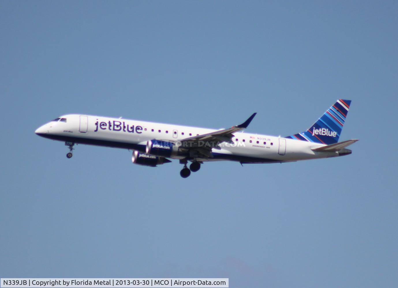 N339JB, 2011 Embraer ERJ-190-100 IGW 190AR C/N 19000490, Jet Blue E190