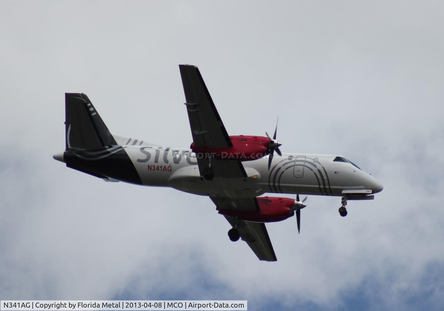 N341AG, 1998 Saab 340B C/N 340B-437, Silver Saab 340B