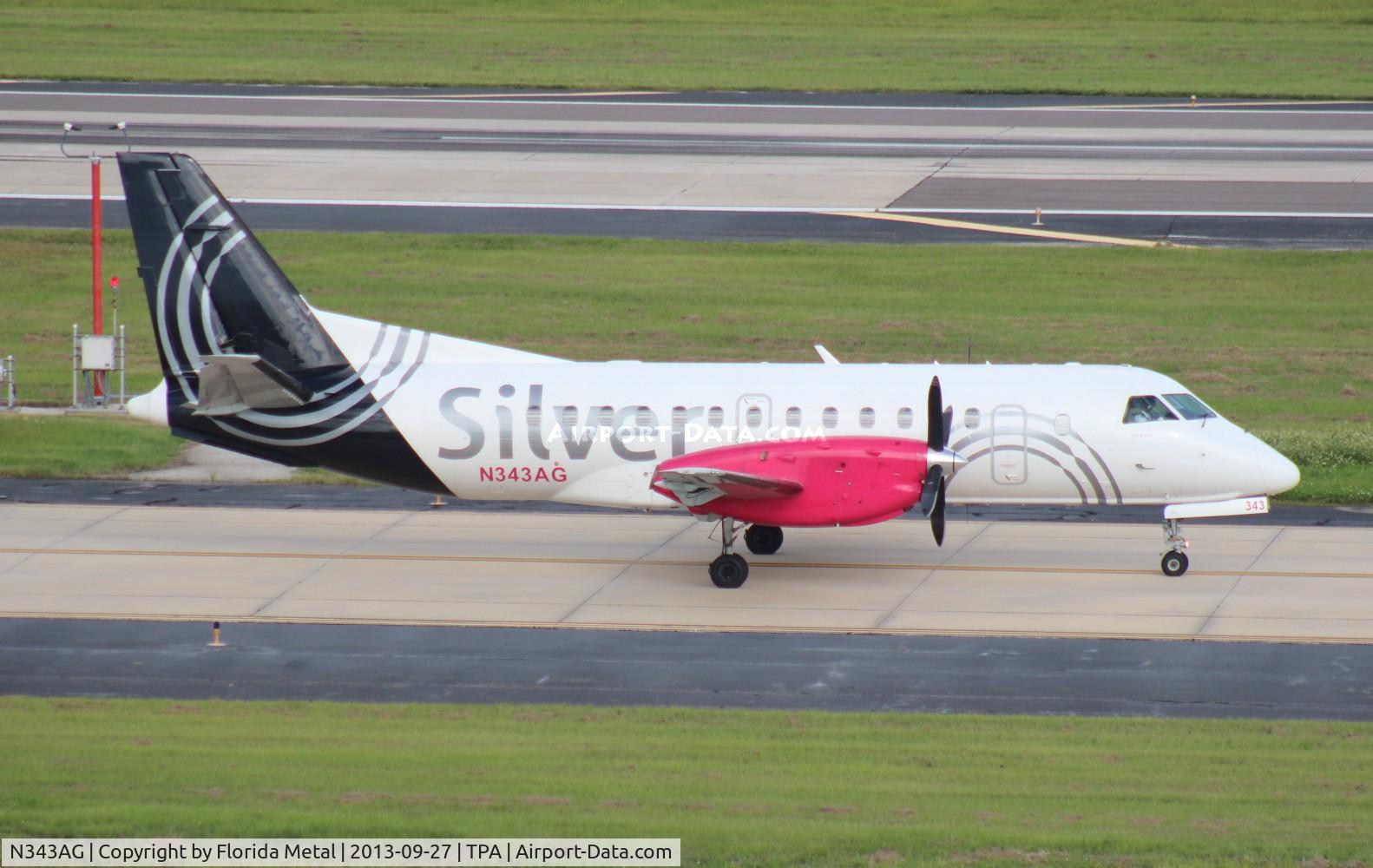 N343AG, 1998 Saab 340B C/N 340B-443, Silver Saab 340
