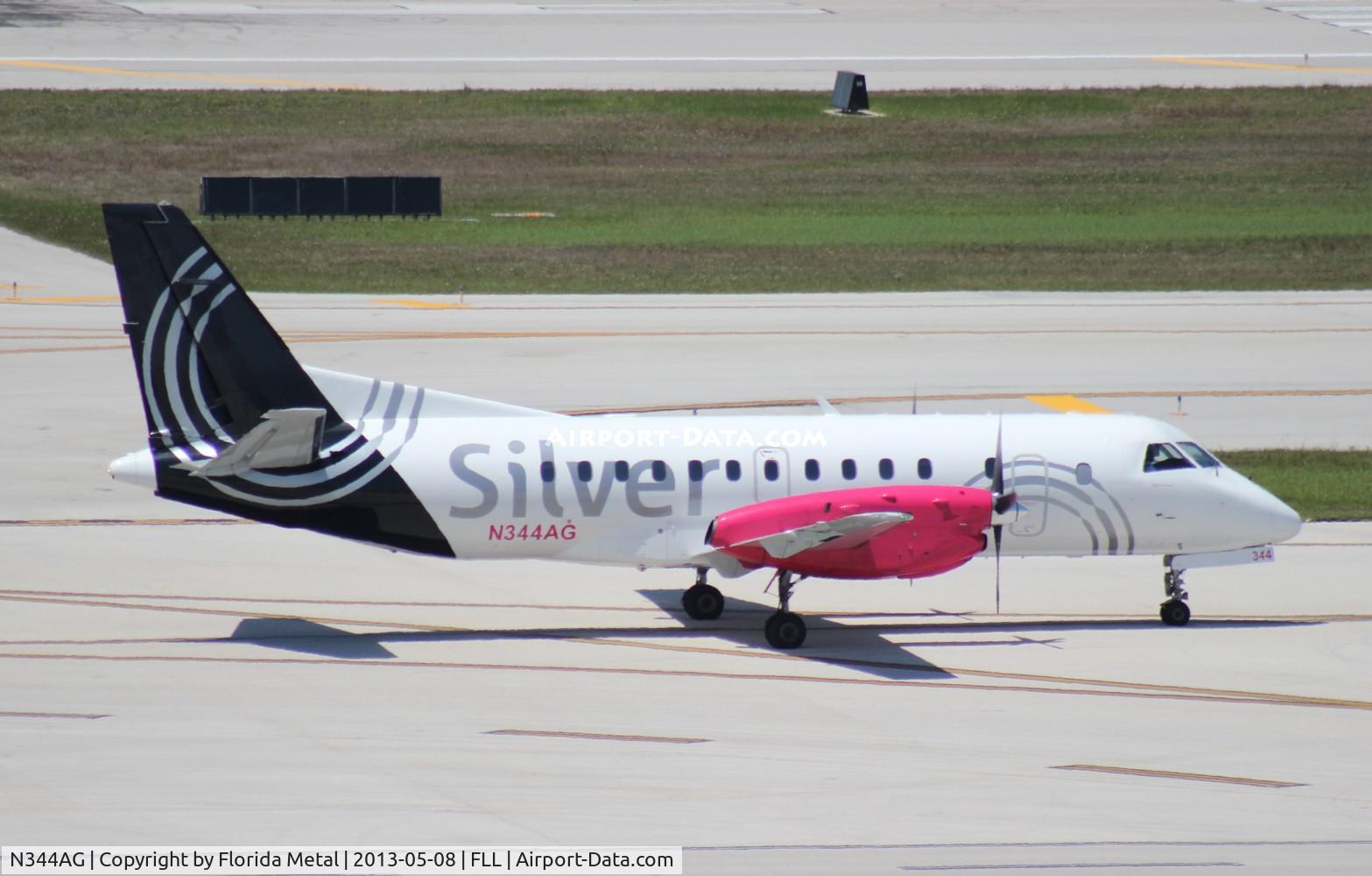N344AG, 1998 Saab 340B C/N 340B-444, Silver Saab 340