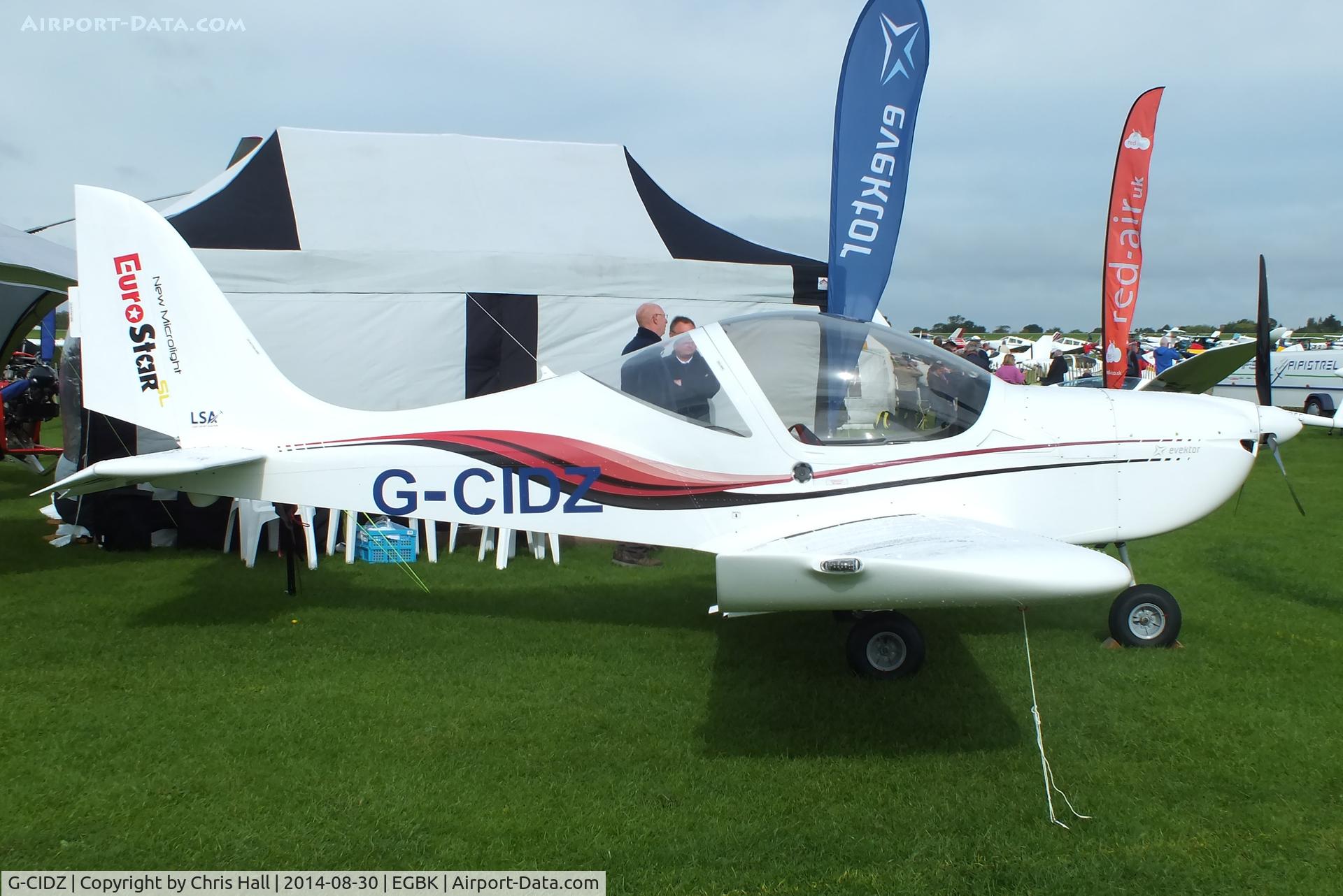 G-CIDZ, 2013 Aerotechnik EV-97 Eurostar SL C/N 2013-4107, at the LAA Rally 2014, Sywell