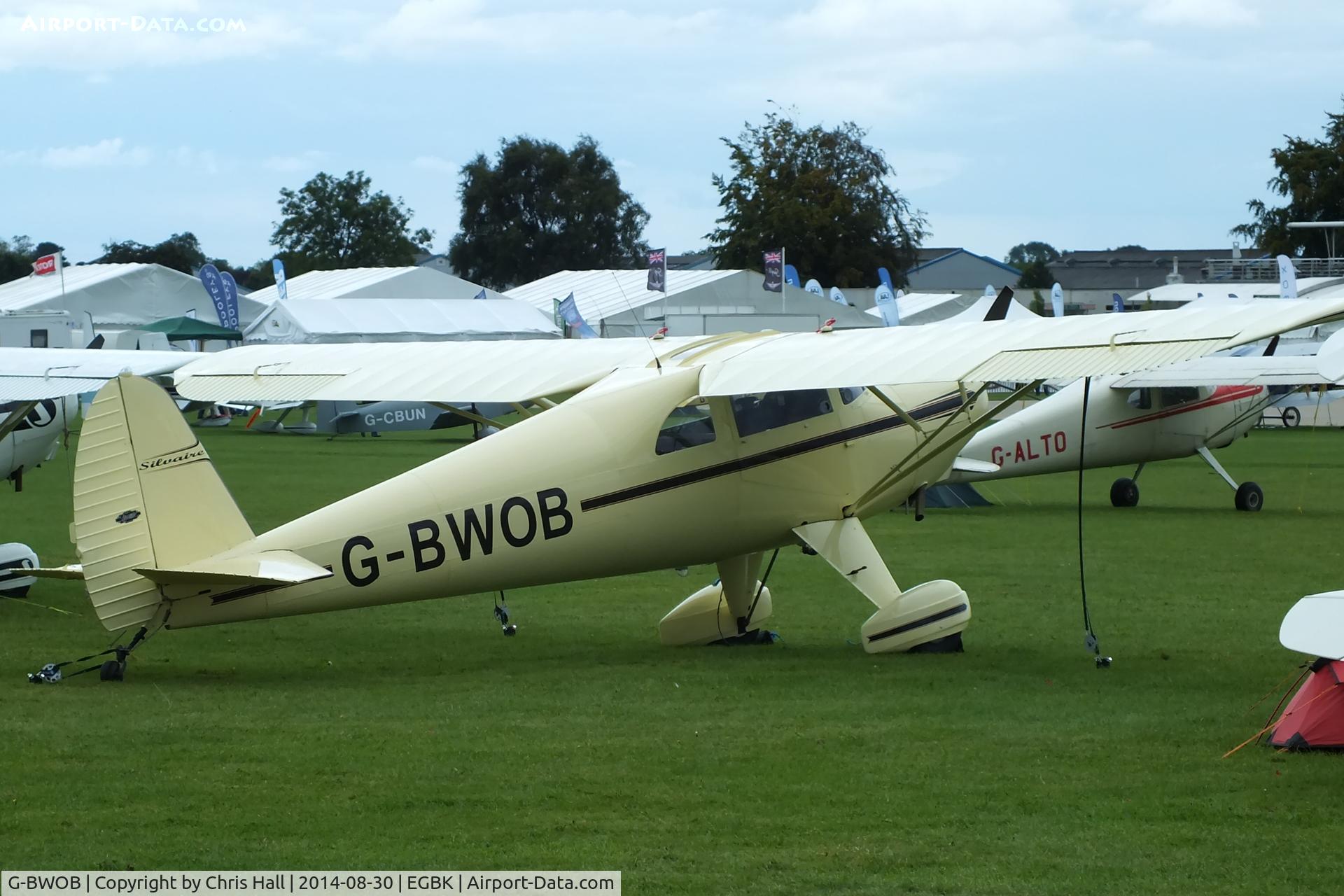 G-BWOB, 1948 Luscombe 8F Silvaire C/N 6179, at the LAA Rally 2014, Sywell