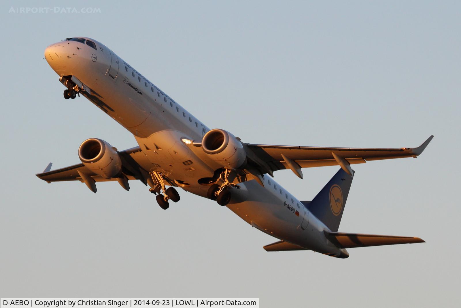 D-AEBO, 2012 Embraer 195LR (ERJ-190-200LR) C/N 19000542, T/O to FRA, RWY 26