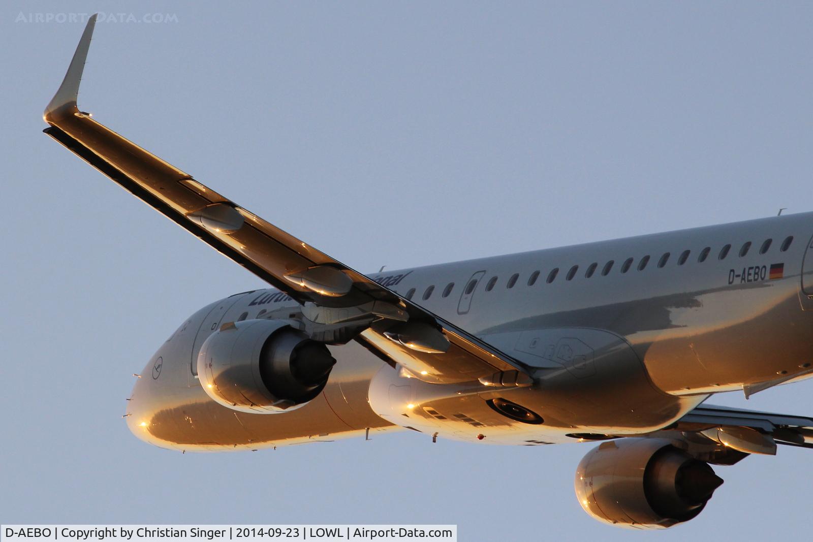 D-AEBO, 2012 Embraer 195LR (ERJ-190-200LR) C/N 19000542, T/O to FRA, RWY 26