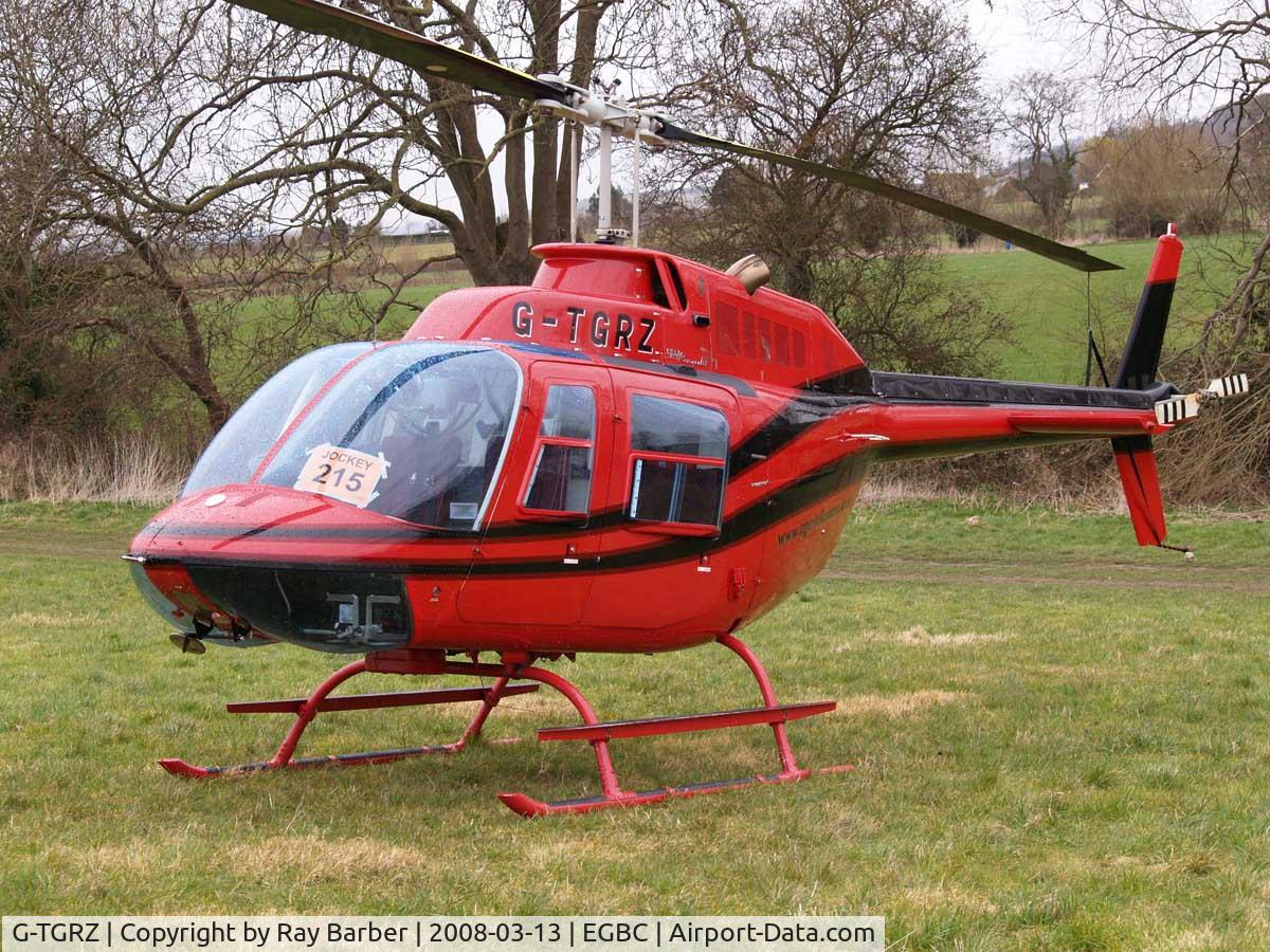 G-TGRZ, 1977 Bell 206B JetRanger II C/N 2288, Bell 206B3 Jet Ranger III [2288] (Tiger Helicopters) Cheltenham Racecourse~G 13/03/2008