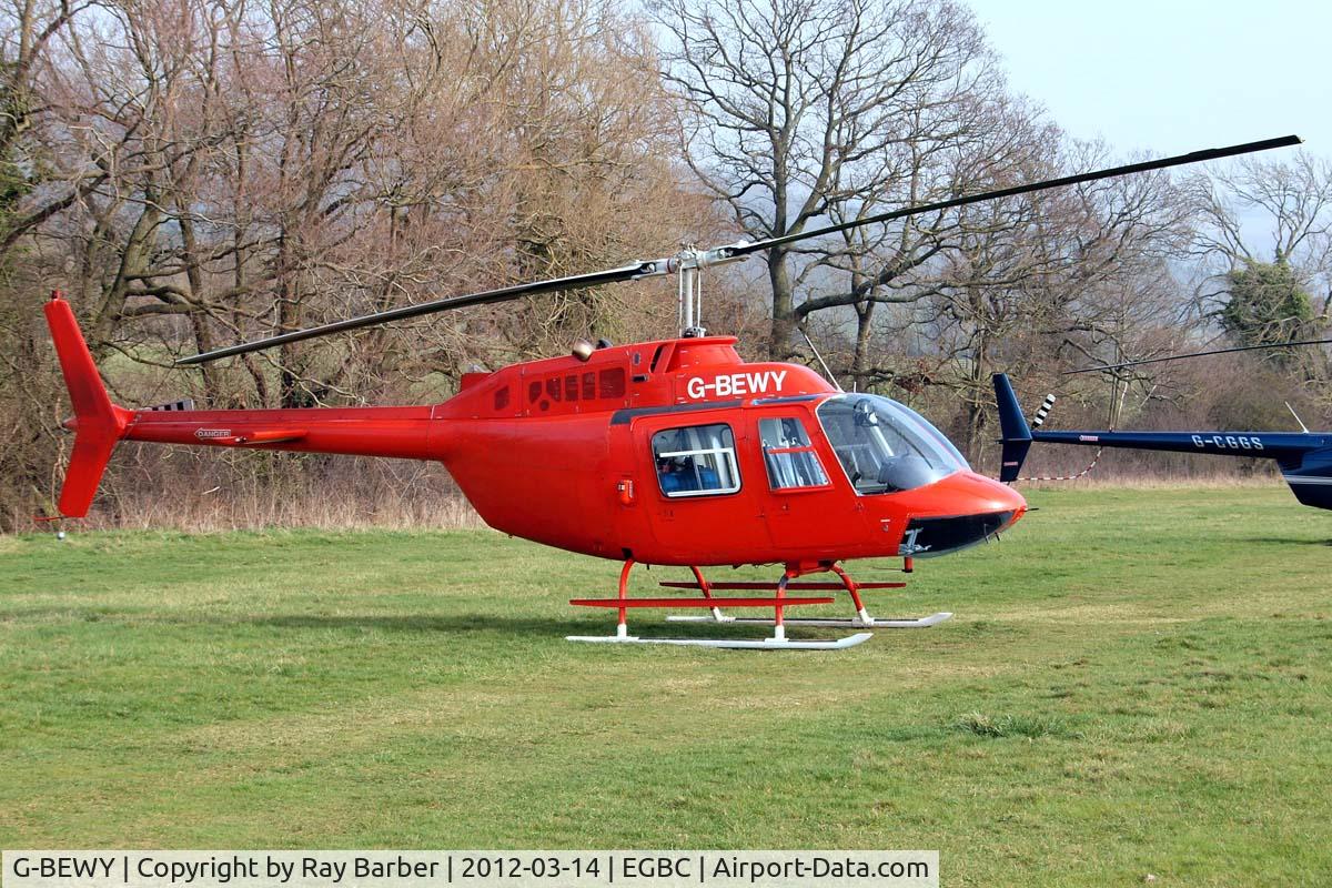 G-BEWY, 1969 Bell 206B JetRanger II C/N 348, Bell 206B  Jet Ranger II [348] Cheltenham Racecourse~G 14/03/2012. 