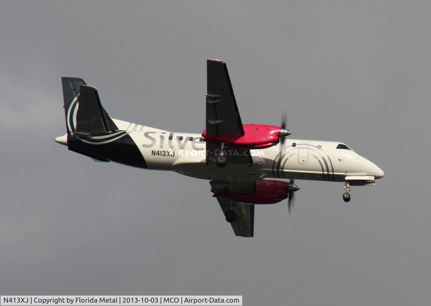 N413XJ, Saab 340B C/N 340B413, Silver Saab 340B