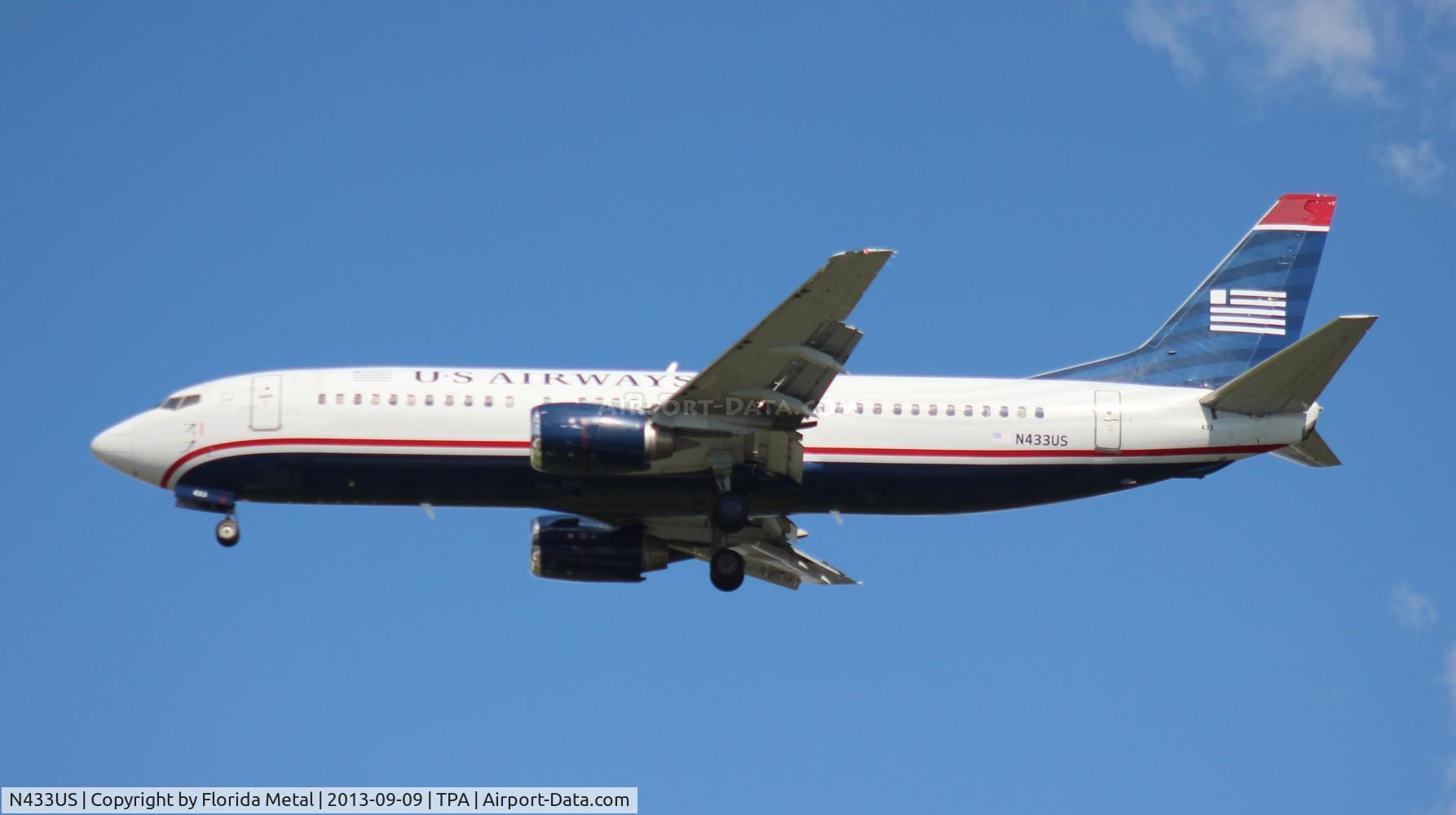 N433US, 1990 Boeing 737-4B7 C/N 24555, US Airways 737-400