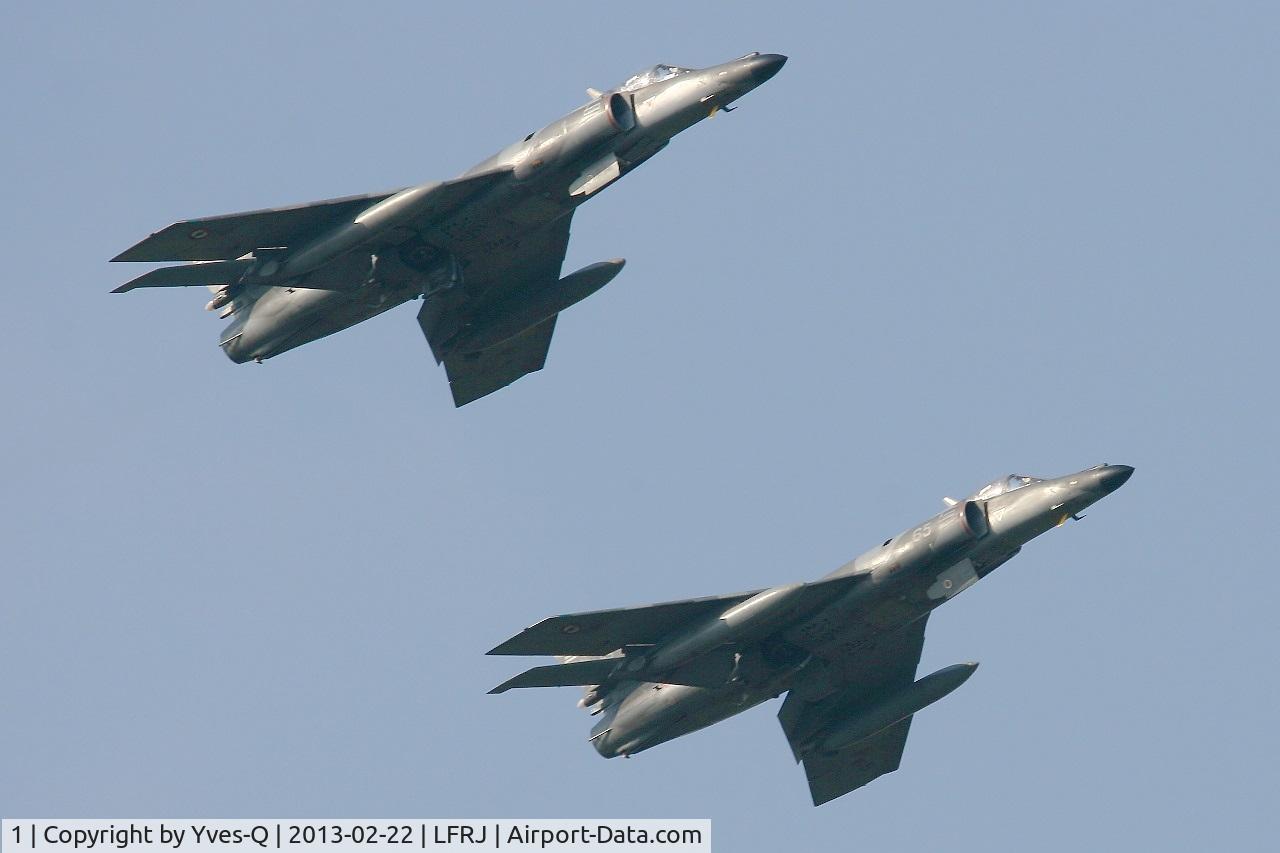 1, Dassault Super Etendard C/N 1, French naval aviation Dassault Super Etendard M (SEM), Flight above rwy 08, Landivisiau Naval Air Base (LFRJ)