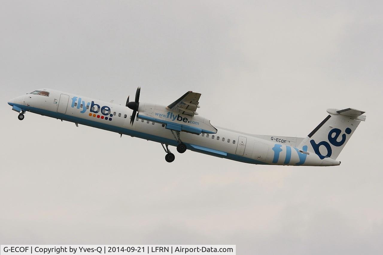 G-ECOF, 2008 De Havilland Canada DHC-8-402Q Dash 8 C/N 4216, De Havilland Canada Dash 8, Take off rwy 28, Rennes-St Jacques  airport (LFRN-RNS)