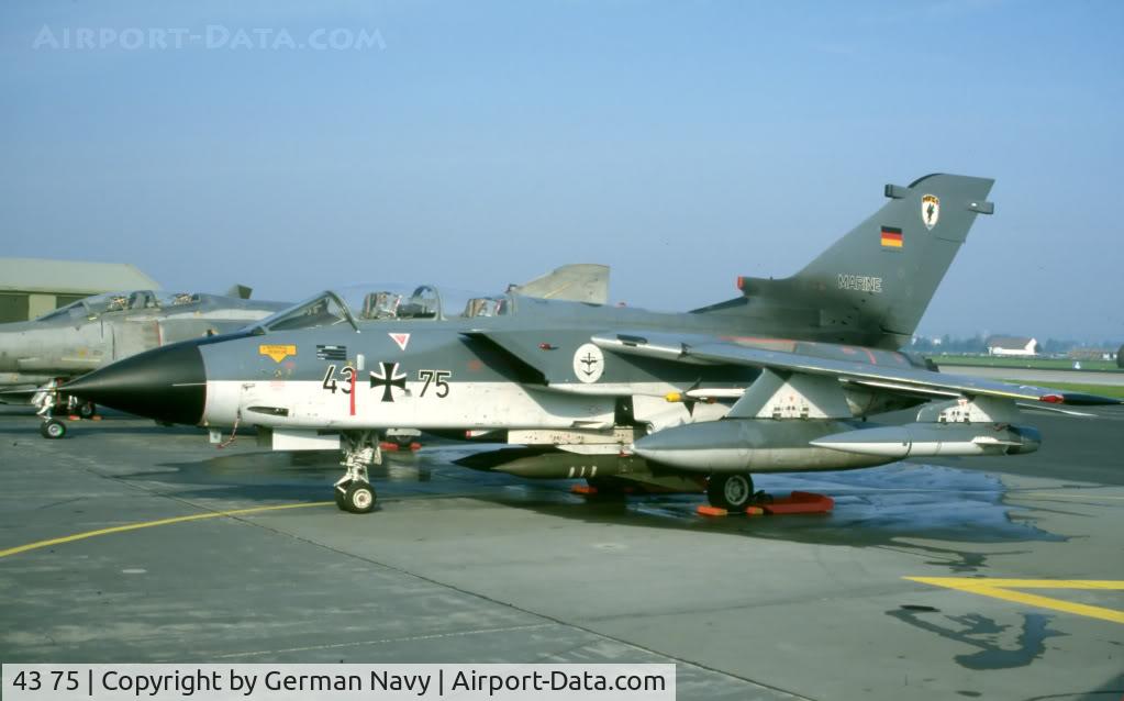 43 75, 1983 Panavia Tornado IDS C/N 196/GS048/4075, Tornado 43+75 as it looked when operational with Marinefliegergeschwader 1 (MFG 1).