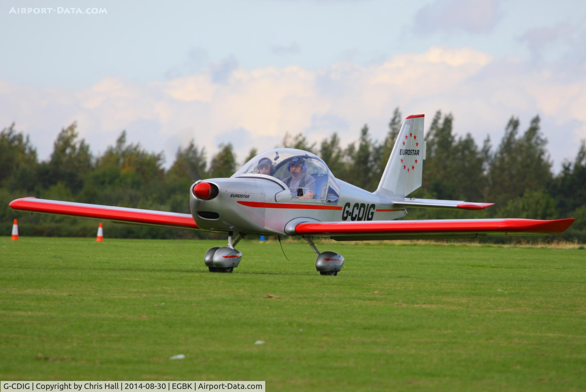 G-CDIG, 2005 Aerotechnik EV-97 Eurostar C/N PFA 315-14353, at the LAA Rally 2014, Sywell