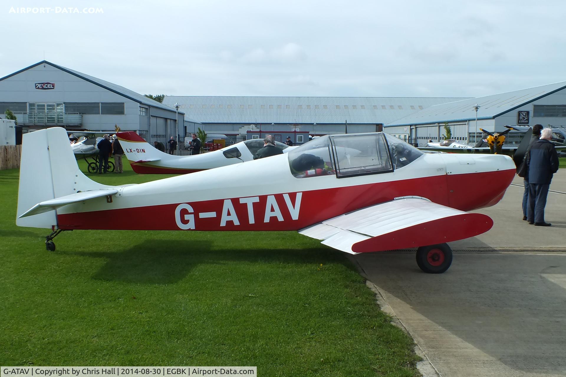 G-ATAV, 1965 Druine D.62C Condor C/N RAE/611, at the LAA Rally 2014, Sywell