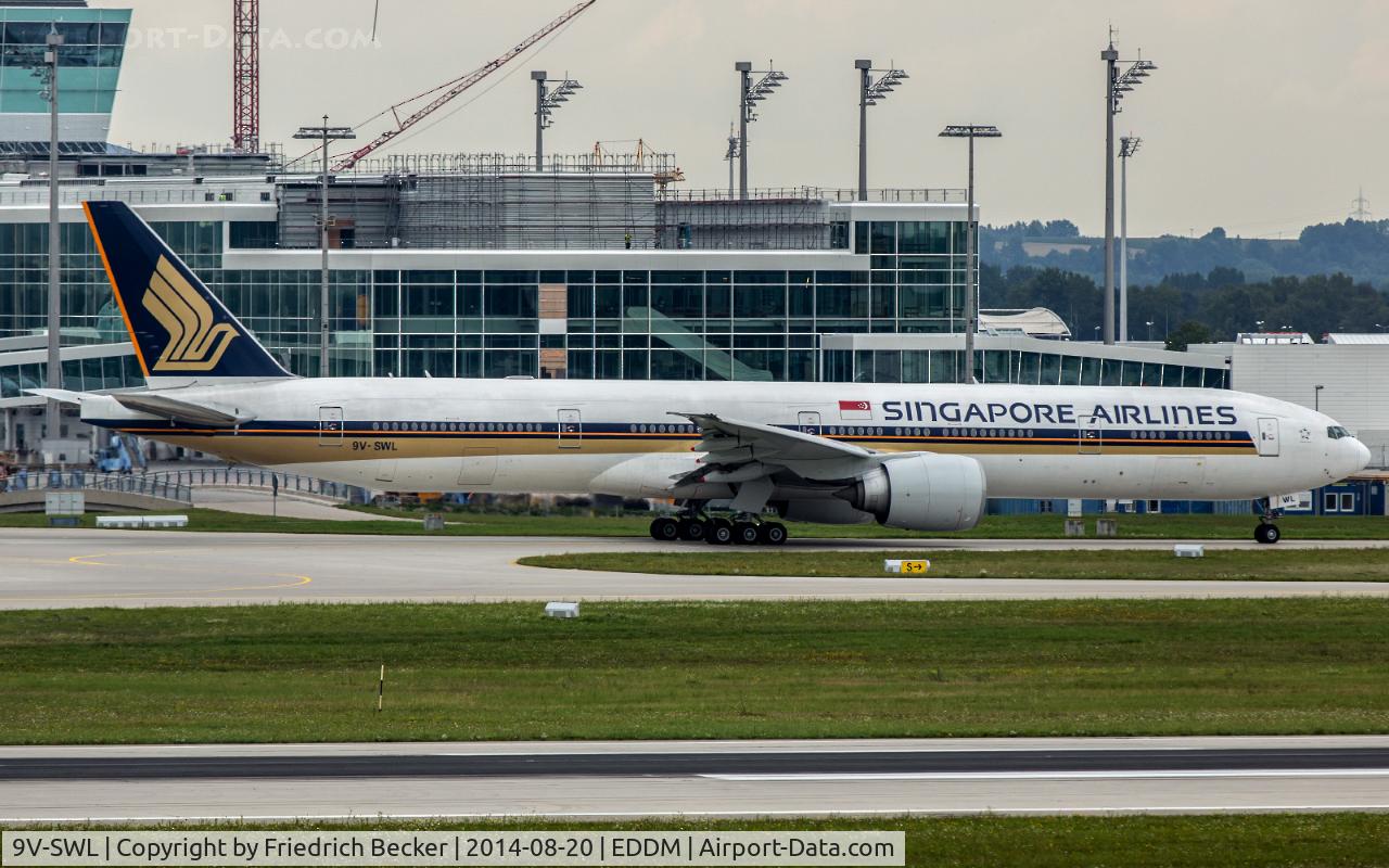 9V-SWL, 2007 Boeing 777-312/ER C/N 34577, taxying to the active at München