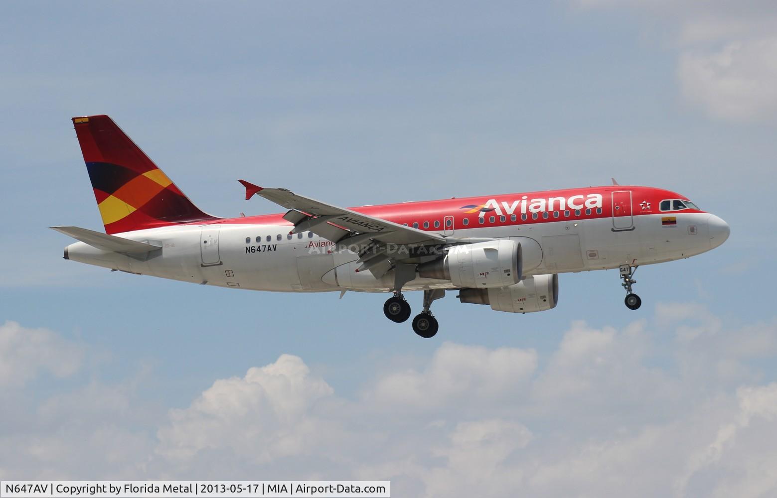N647AV, 2008 Airbus A319-115 C/N 3647, Avianca A319