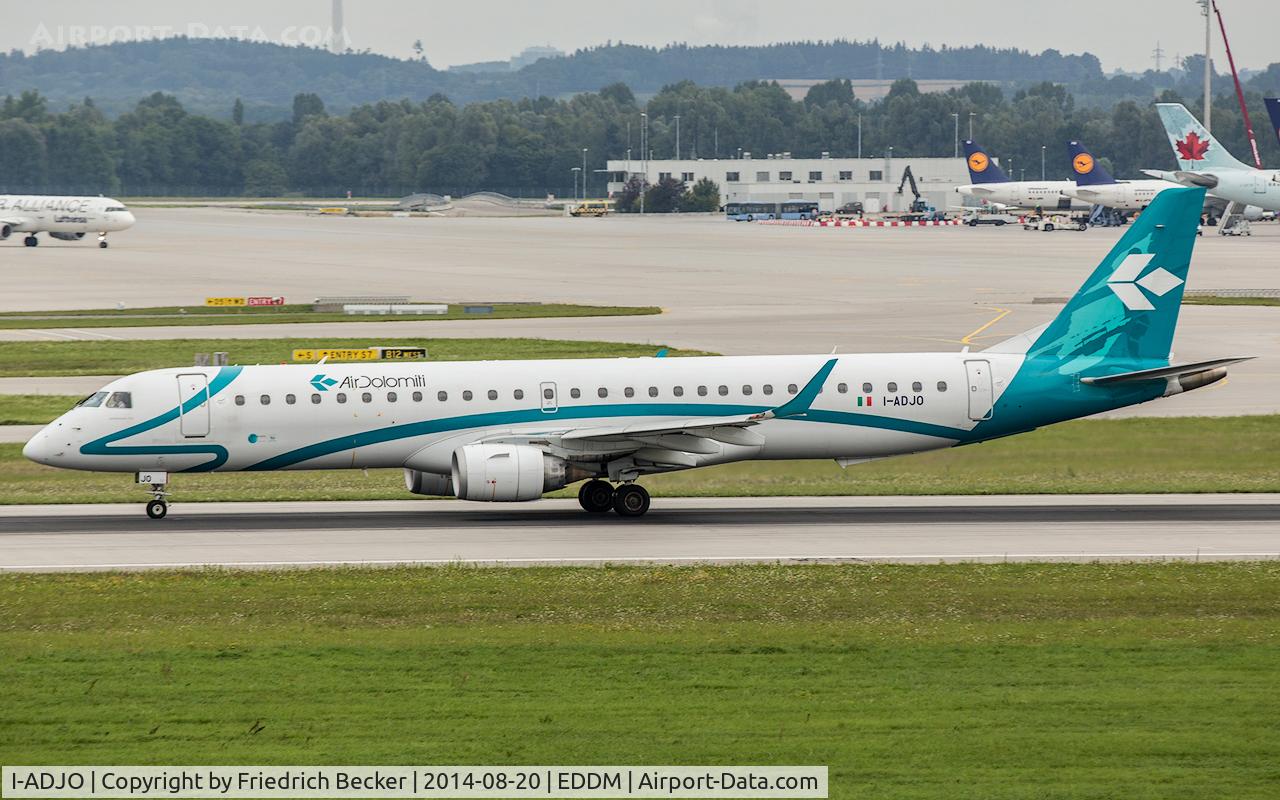 I-ADJO, 2009 Embraer 195LR (ERJ-190-200LR) C/N 19000280, departure from München