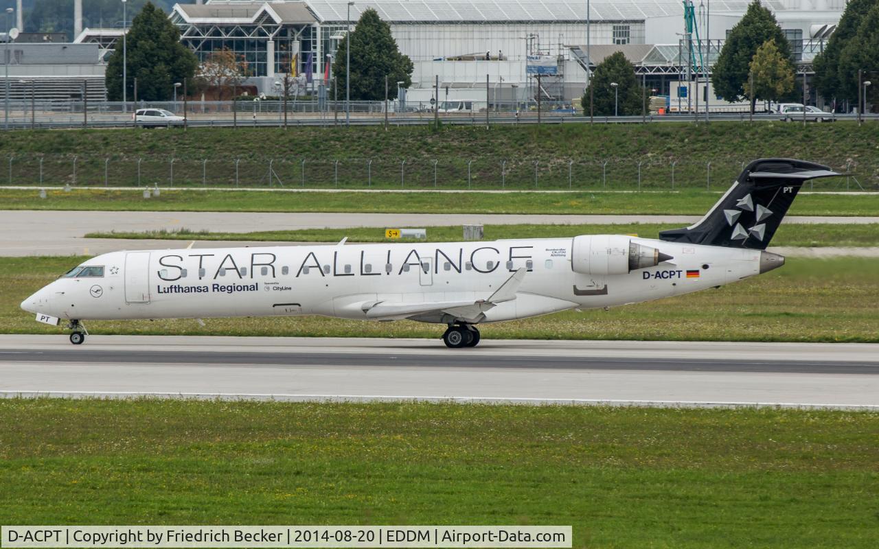 D-ACPT, 2003 Canadair CRJ-701ER (CL-600-2C10) Regional Jet C/N 10103, line up for departure from München