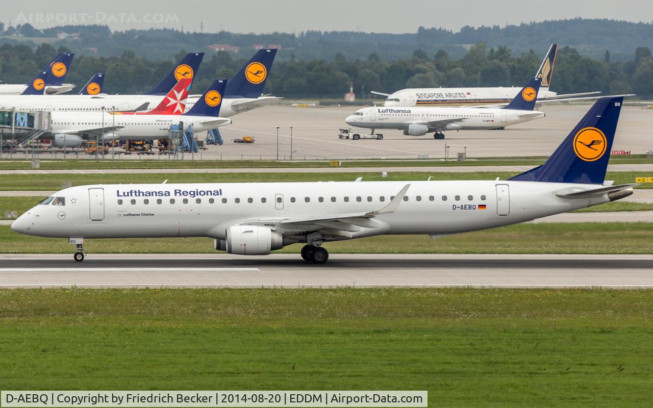 D-AEBQ, 2012 Embraer 195LR (ERJ-190-200LR) C/N 19000555, departure from München