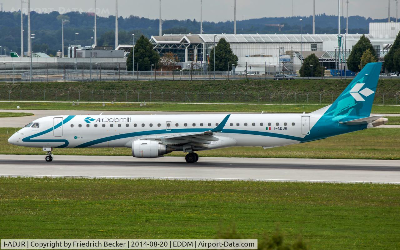 I-ADJR, 2012 Embraer 195LR (ERJ-190-200LR) C/N 19000595, line up for departure from München