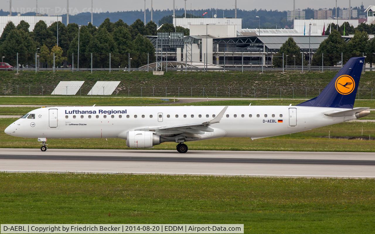 D-AEBL, 2012 Embraer 195LR (ERJ-190-200LR) C/N 19000507, line up for departure from München