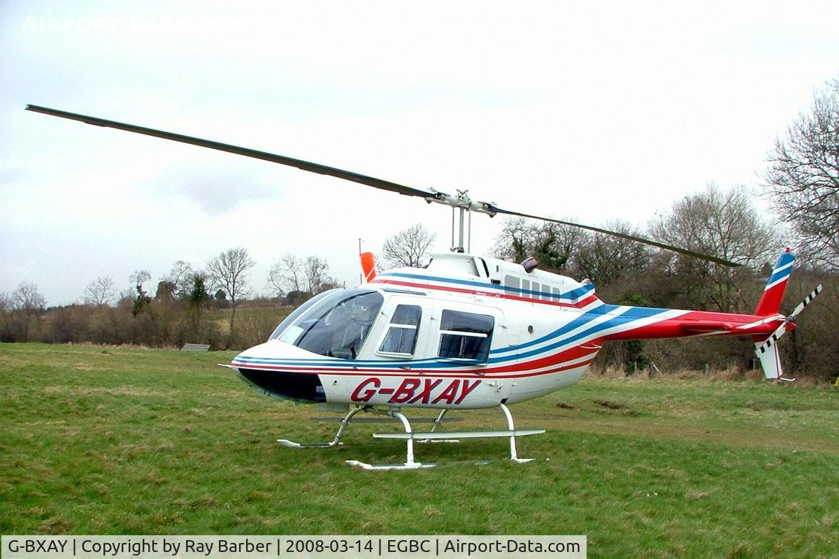 G-BXAY, 1986 Bell 206B JetRanger III C/N 3946, Bell 206B-3 Jet Ranger III [3946] Cheltenham Racecourse~G 14/03/2008