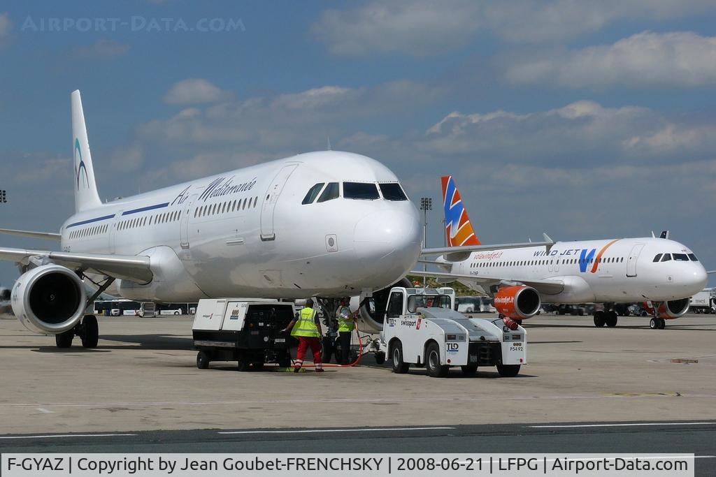 F-GYAZ, 1994 Airbus A321-111 C/N 519, Air Med' at CDG T1