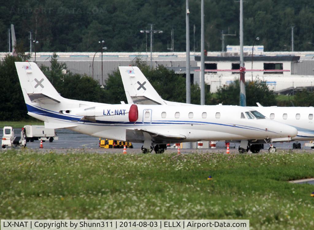 LX-NAT, 2005 Cessna 560XL Citation  XLS C/N 560-5564, Parked at the General Aviation area...
