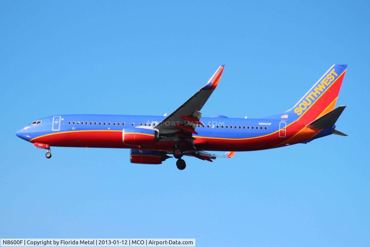 N8600F, 2012 Boeing 737-8H4 C/N 39882, Southwest 737-800