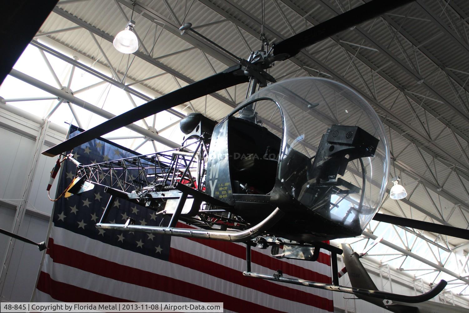 48-845, 1948 Bell H-13C Sioux C/N 129, H-13C Sioux at Army Aviation Museum