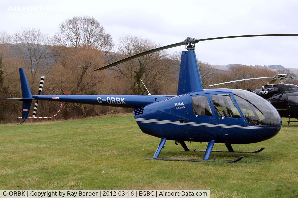 G-ORBK, 2003 Robinson R44 Raven II C/N 10213, Robinson R-44 Raven II [10213] Cheltenham Racecourse~G 16/03/2012