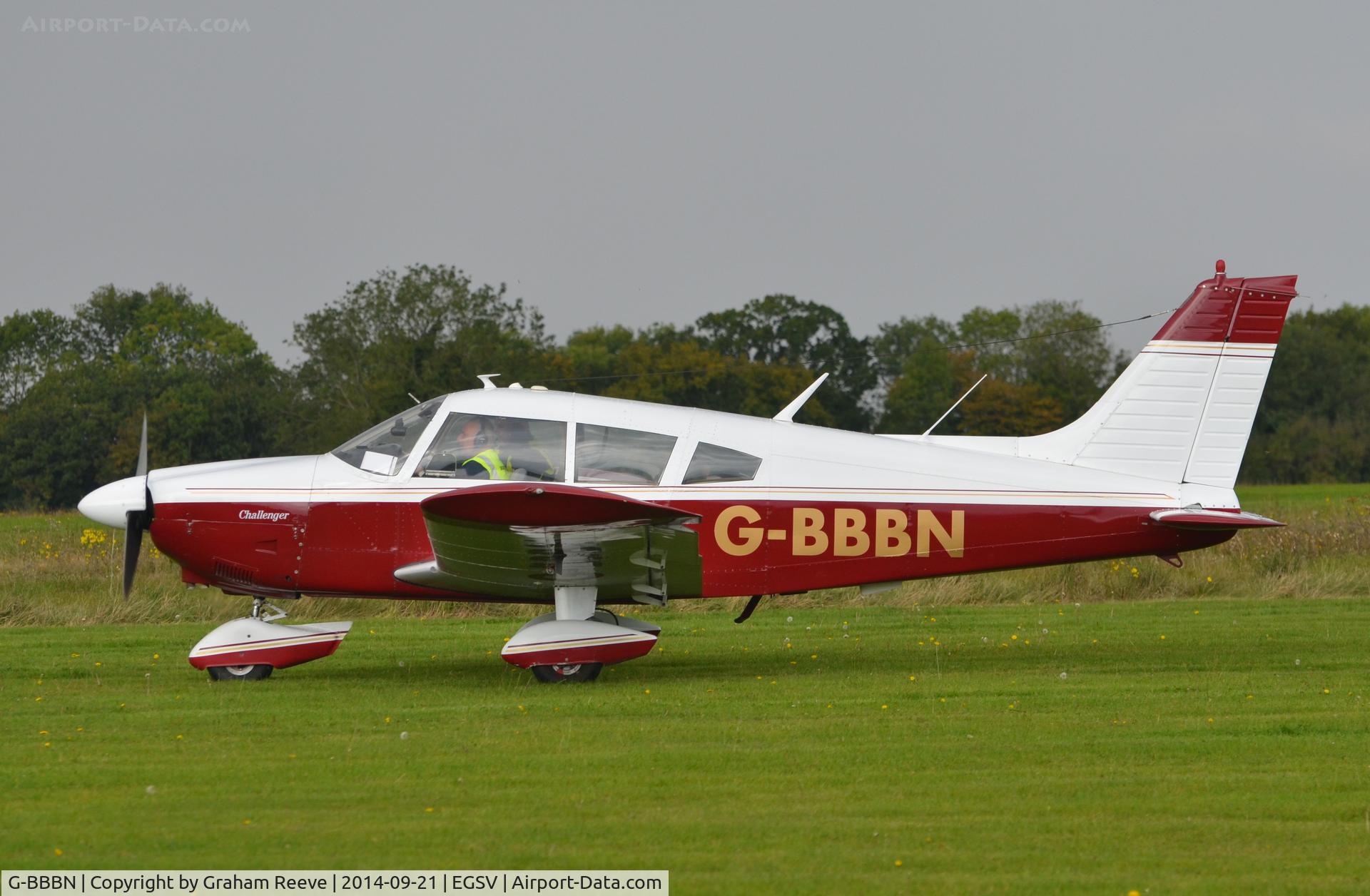 G-BBBN, 1973 Piper PA-28-180 Cherokee Challenger C/N 28-7305365, Just landed.